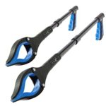Grabber Reacher Tool - 2 Pack - Latest Version Long 19/32 Inch Foldable Pick Up Stick - Strong Grip Magnetic Tip Lightwe