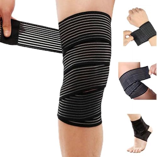 Version 1.0.0 Extra Long Elastic Knee Wrap Compression Bandage Brace Support for Legs - Image 1