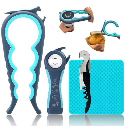 Version 1.0.0 Otstar Jar Opener & Bottle Opener Set for Weak Hands - Multi-Function Kitchen Opener Tool for Seniors with Arthritis - Image 1