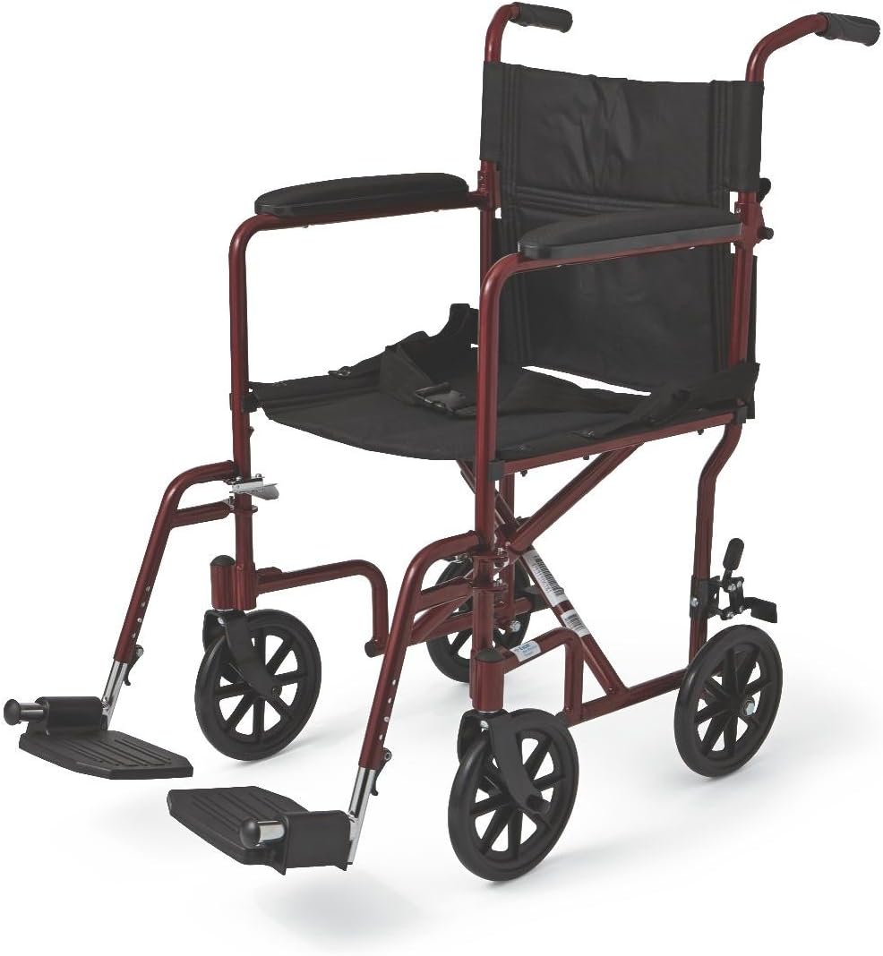 61kS395LfL._AC_SL1200_ 19" Ultra Lightweight Transport Bariatric Wheelchair Color: Red - Image 1