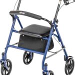 Drive Medical Rollator Walker with Seat - Stable Mobility Support - Height Adjustable - Durable Steel Frame Construction