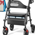 HOMLAND Foldable Rollator Walkers with Seat for Seniors