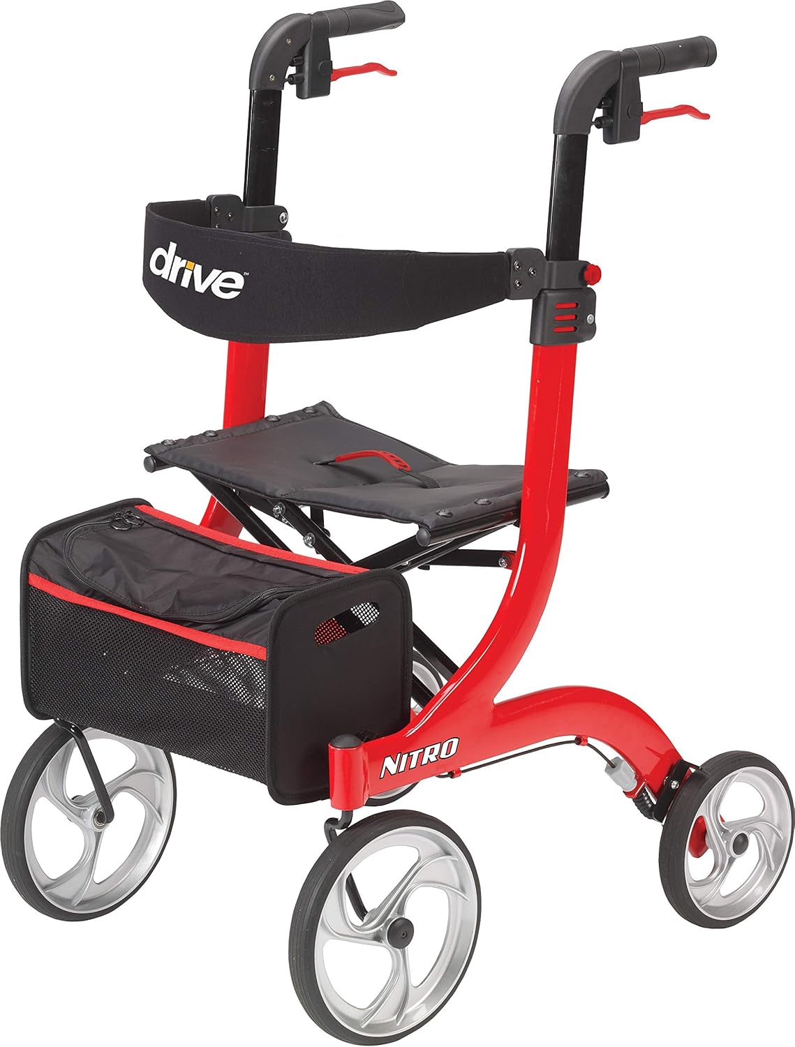 810c5wFLOzL._AC_SL1500_ Drive Medical RTL10266 Nitro Euro-Style 4-Wheel Rollator Walker With Seat - Image 1