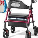HOMLAND Foldable Rollator Walkers with Seat for Seniors