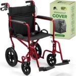 EconoHome Light Weight Wheelchair - Expedition Folding Transport Wheelchairs for Adults with Hand Brakes - Portable Ultr
